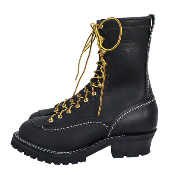 正規 Wescoウエスコ Jobmasterジョブマスター Black ブラック, Lace to Toe, 10height,#100sole JM47