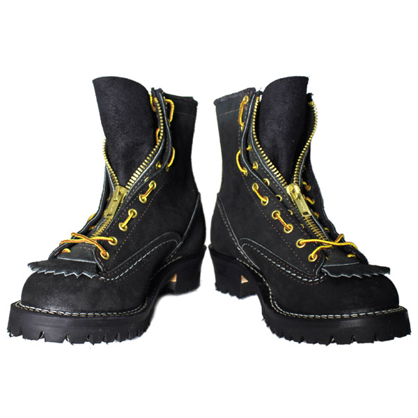 正規 Wescoウエスコ Jobmasterジョブマスター Black Rough Out ブラックラフアウト,Lace to Toe,8height,#100sole,Lace in Zipper JM49