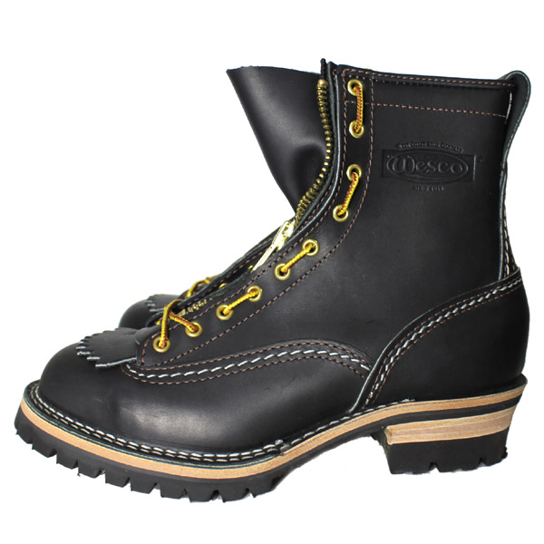 正規 Wescoウエスコ Jobmasterジョブマスター Black ブラック Leather,Lace to Toe,8height,#100sole,Lace in Zipper JM50