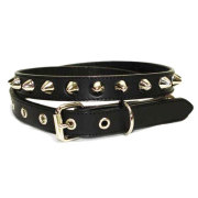正規取扱店 666 Studded Gear 666スタッデッドギア　1連コニカルスタッズベルト　ブラックレザーxシルバースタッズ