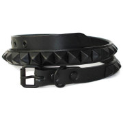 666 スタッデッドギア 3連 スモールピラミッドスタッズ レザーベルト S 正規取扱店 666 Studded Gear スタッデッドギア 3連 スモール