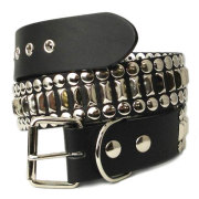 正規取扱店666 Studded Gear 666スタッデッドギア　シド愛用 INGOT BELT インゴットベルト　シルバースタッズ×ブラックレザー