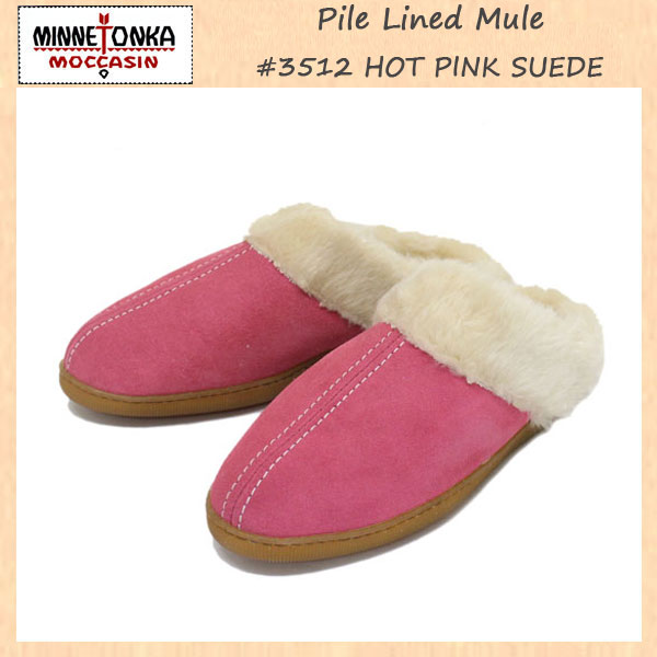 正規取扱店 MINNETONKA(ミネトンカ) Pile Lined Mule(パイルボア付きミュール) #3512 PINK レディース MT251