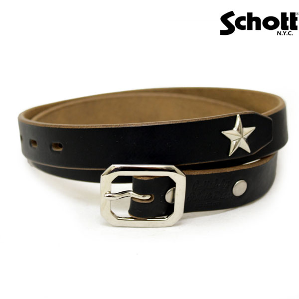 正規取扱店 SCHOTT(ショット) PERFECTO BELT NARROW(パーフェクトベルトナロー) BLACK ブラック