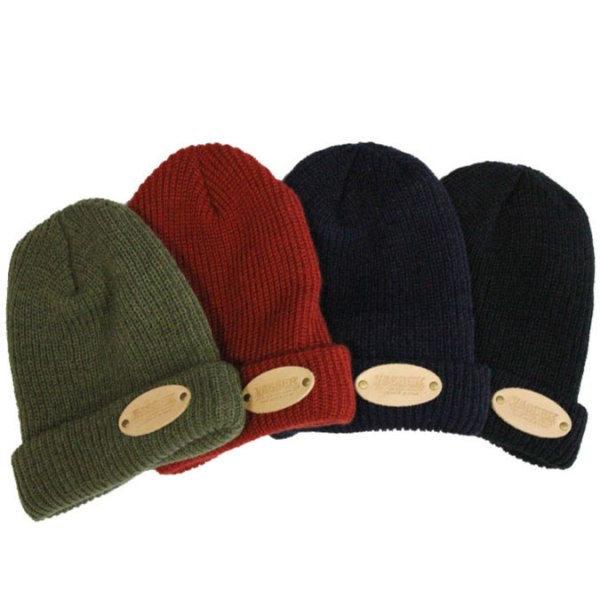 VASSER(バッサー)Oval Leather Patch Knit Cap(オーバルレザーパッチニットキャップ)全４色