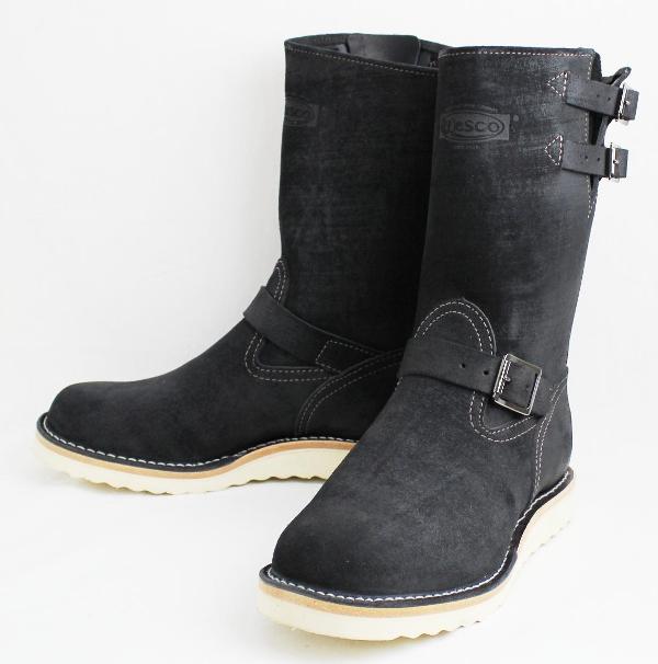 Wescoウエスコ　正規ディーラー Boss ボス Black Rough Out裏革,10height,Two Top Straps,#1010 sole,Black Roller Buckle  BS56