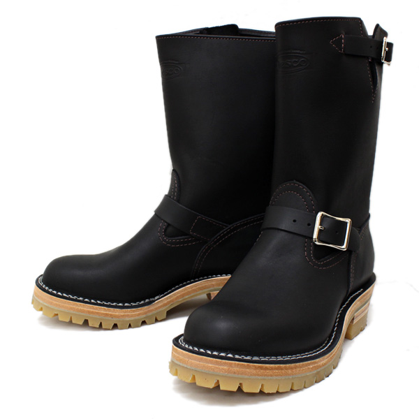 Wescoウエスコ 正規ディーラー Boss ボス Black Leather, 10height, #100HoneySole, Nickel Buckles BS76