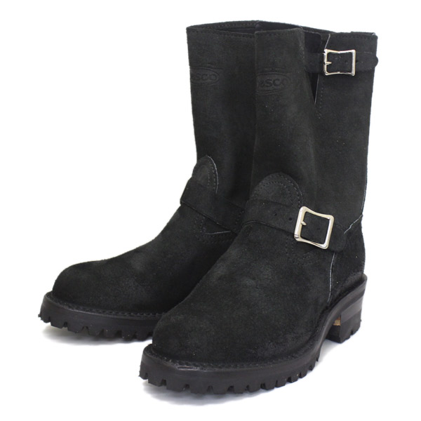 Wescoウエスコ 正規ディーラー Boss ボス Black Roughout黒裏革,9height,#100 sole,ALLBlack Stitching,エンジニアブーツ BS81