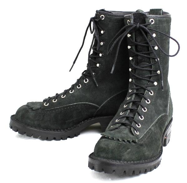 正規 Wescoウエスコ Jobmasterジョブマスター Black Rough Out, Lace to Toe,Black Stitch,10height,Nickle Eyelet,#100sole JM025