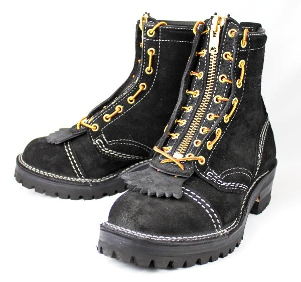正規Wescoウエスコ Jobmaster Black Rough Out,8height,#100sole,Toe Cap,Doule Mid Sole,White Stitching, Lace in Zipper JM35