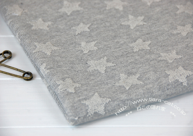 星柄ライト杢グレー　裏毛