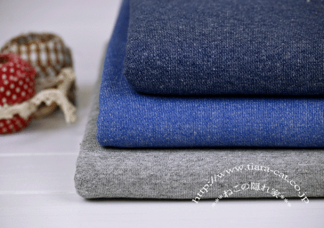 特　無地デニム　裏毛