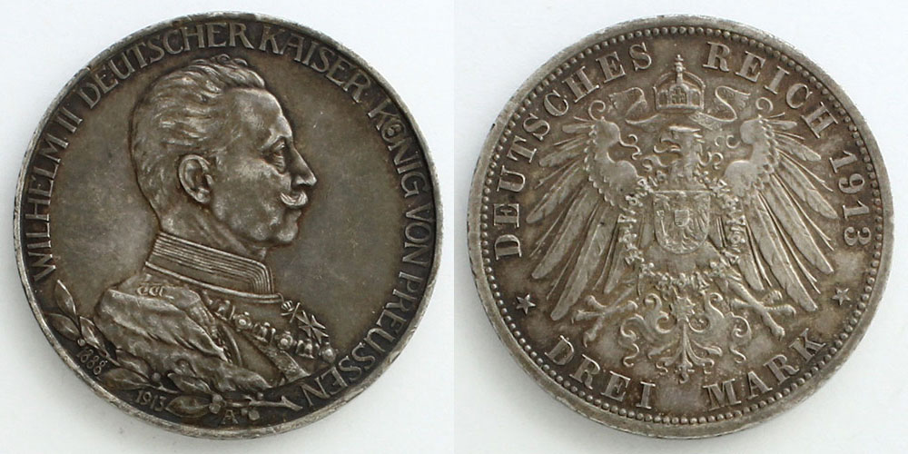 ドイツ プロイセン 5マルク銀貨（ヴィルヘルム1世）1874年 希少❗