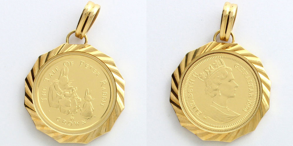 ジブラルタル ピーターラビット誕生100年 1クラウンコイン 白