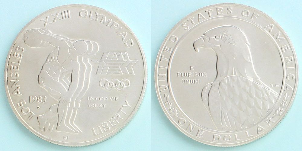 値下げアメリカ 1983年ロサンゼルス プルーフ銀貨