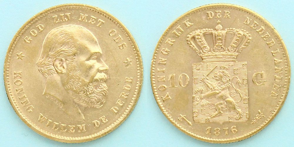 オランダ王国 1876 10グルデン ウィレム3世