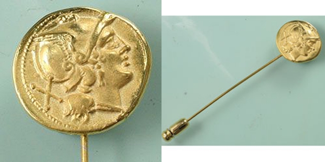 古代ローマ　レプリカコイン　ローマ神　ラペルピン