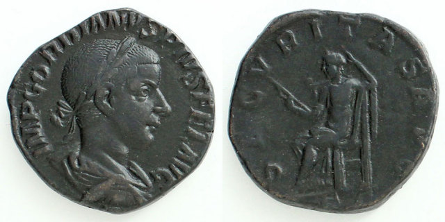 古代コイン ローマ帝国 ゴルディアヌス3世 AEセステルティウス