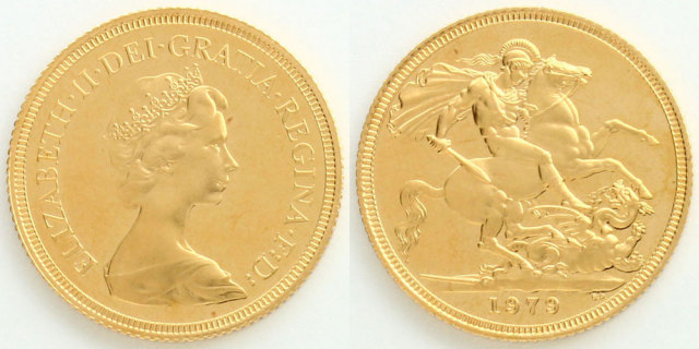 イギリス 1979 ソヴリン金貨プルーフ エリザベス2世 