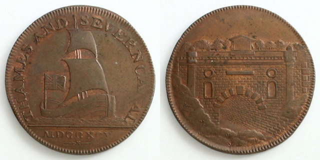 イギリス 1795 トークン 1/2ペニー銅貨 帆船
