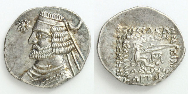 パルティア王国 ドラクマ銀貨 オロデス2世/射手