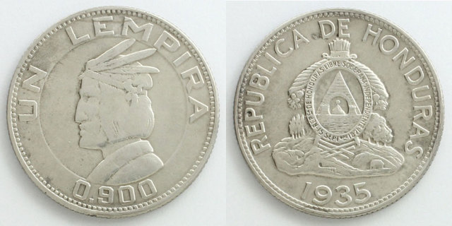 ホンジュラス-1932 国連レンピラレンカスリーダ銀貨　PCGS認証 ホンジュラス-1932 国連レンピラレンカスリーダ銀貨 PCGS認証