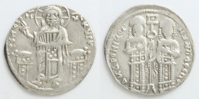 ビザンチン帝国 バシリコン銀貨 イエス・キリスト／アンドロニコス2世