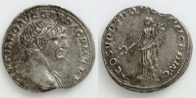 トラヤヌス　デナリウス 銀貨　古代ローマ　五賢帝 トラヤヌス デナリウス 銀貨 古代ローマ 五賢帝 レア！ 五賢帝