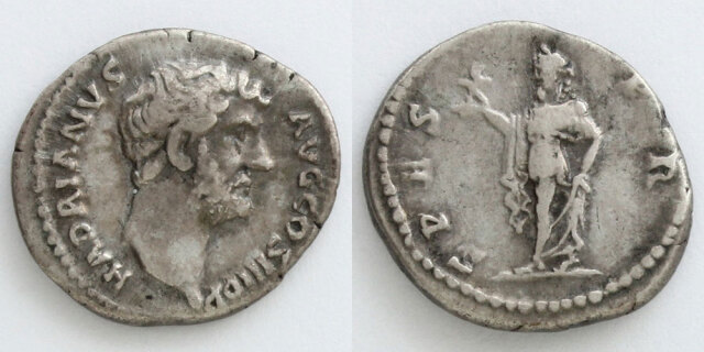 ローマ帝国 ハドリアヌス・セステルティウス 西暦 117/138 年 帝政ローマ、ハドリアヌス（在位AD117-138年）アウレウス金貨