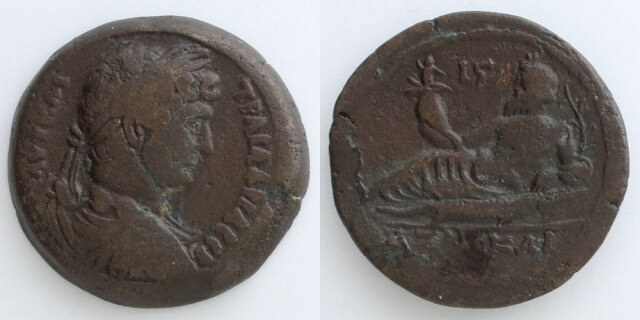 ローマ帝国 ハドリアヌス ARデナリウス ICG鑑定済 古代 ローマ帝国 エジプト属州 ドラクマ ハドリアヌス帝／ナイル神