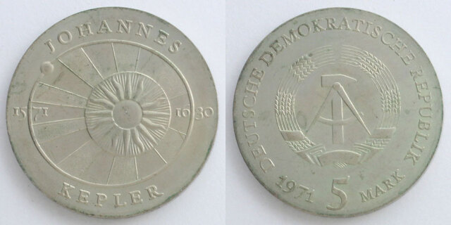 東ドイツ 1971 5マルク ケプラーの法則