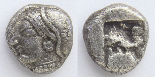 フォカイア ディオボル銀貨 貴婦人
