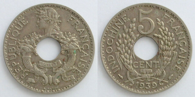 フランス領インドシナ連邦 1939 5サンティーム マリアンヌ