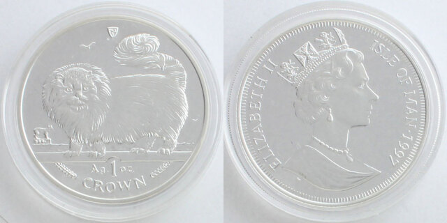 1991年 マン島クラウン銀貨 ダイアナ妃結婚10周年記念銀貨 SV925 注文品1991年 マン島クラウン銀貨 ダイアナ妃結婚10周年記念銀貨