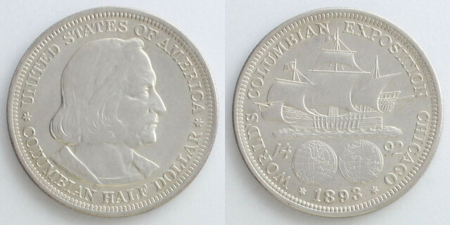 アメリカ合衆国 1893 1/2ドル銀貨 コロンブス