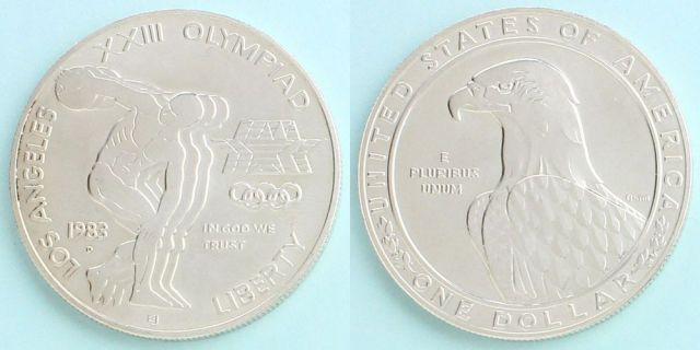 ロサンゼルスオリンピック　記念銀貨　1983