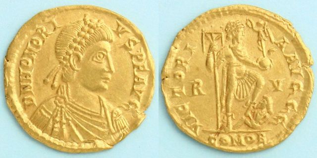 ホノリウス帝/捕虜を踏みつける皇帝