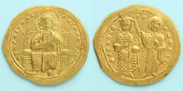 イエス・キリスト坐像/ロマノス3世と聖母マリア