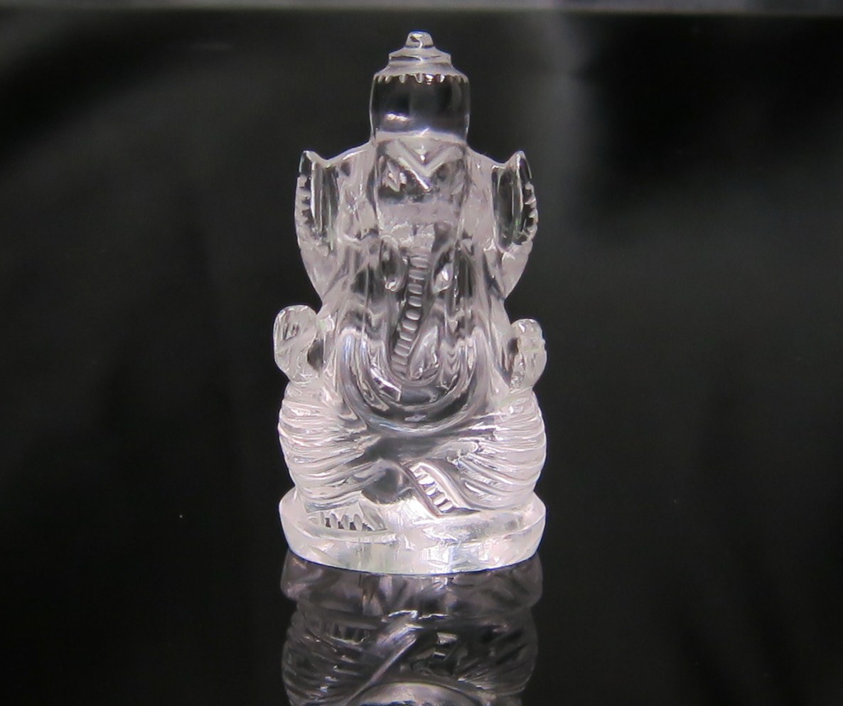 GN00271 【稀少・美品】 インド産ヒマラヤ水晶 ガネーシャ 水晶 50g