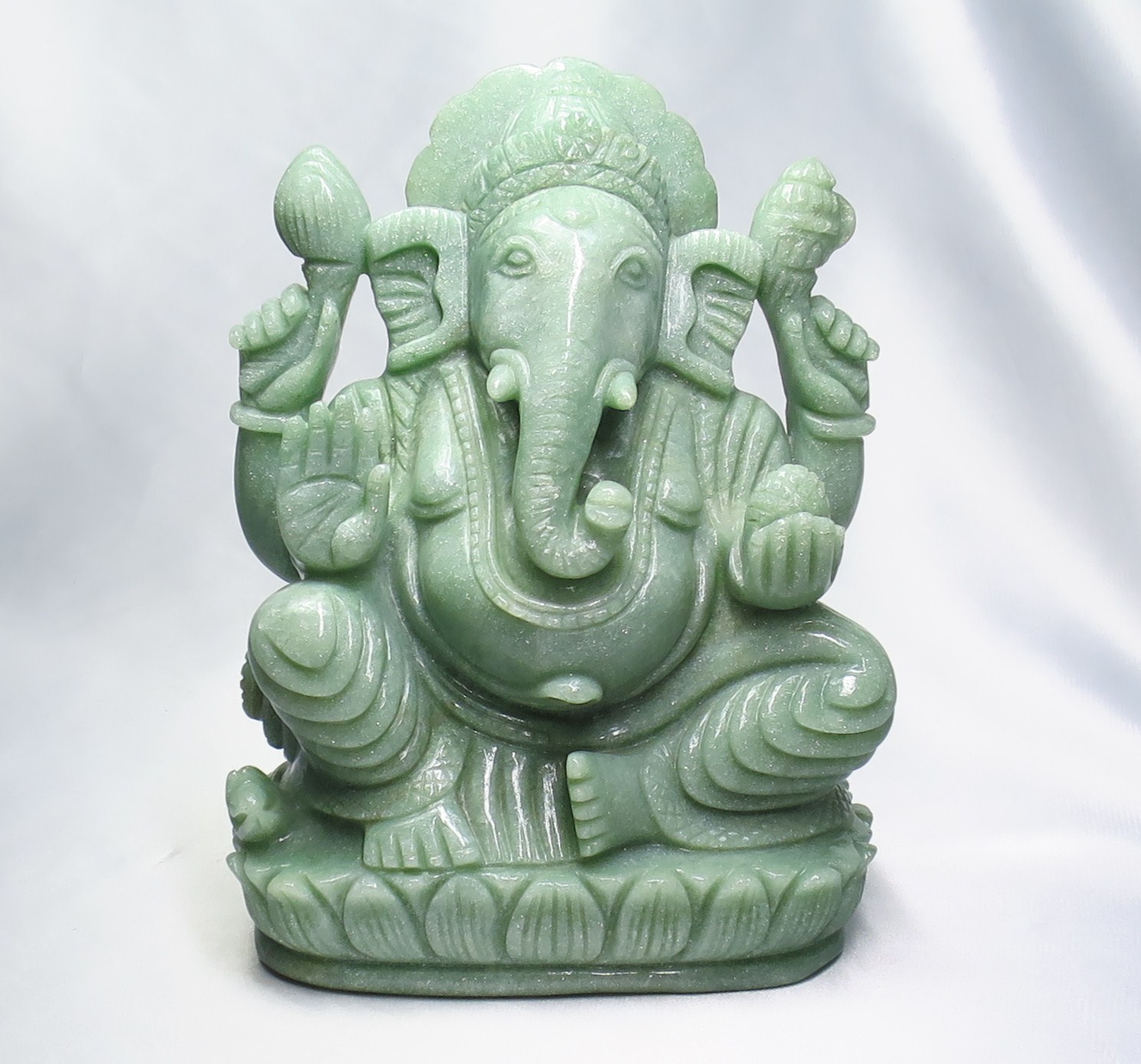 ★特選一点物★夢を叶える象【インディアンアベンチュリン極上手彫りガネーシャ】❤️ ☆特選一点物☆夢を叶える象【インディアンアベンチュリン極上