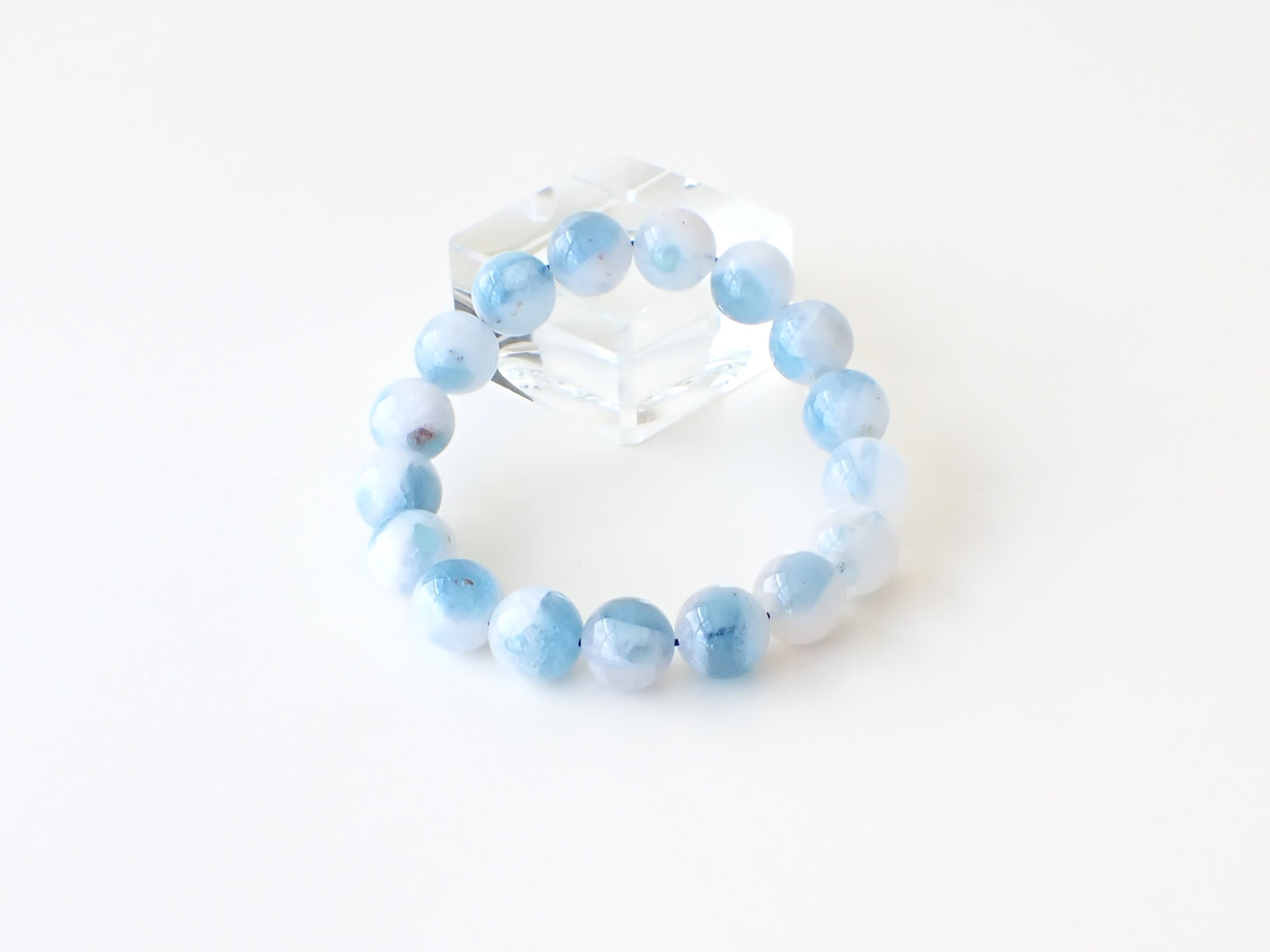 【最終価格】アクアマリンブレスレット12.4mm 藍檜勝色四方ブレスレット【アクアマリン】(AQUAMARINE): 『岩座