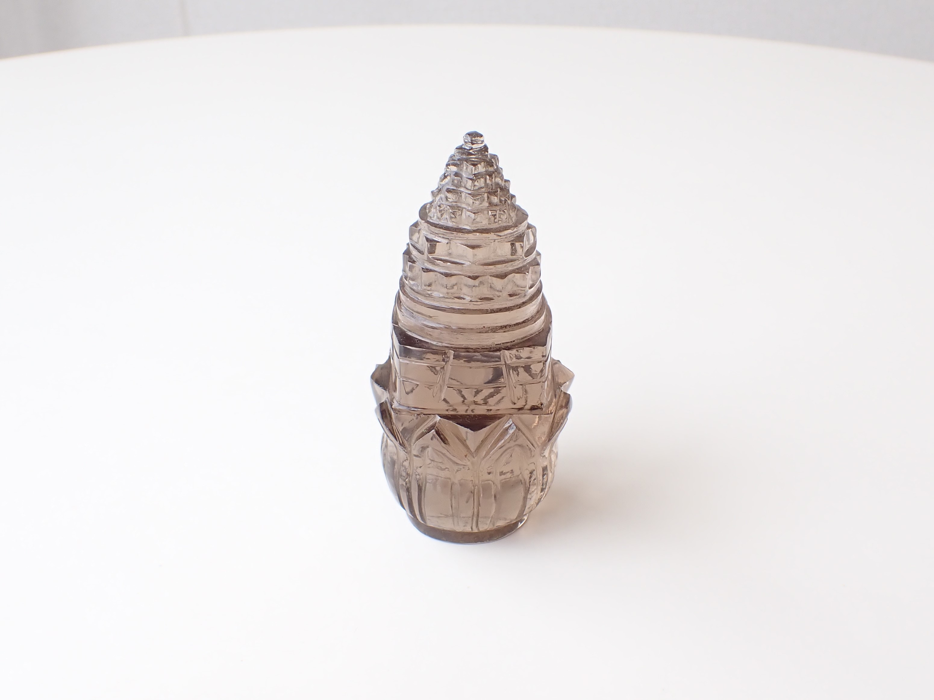 CA0318　シュリヤントラ／ロータス　ガウリシャンカール産スモーキークォーツ　１６９．７ｇ