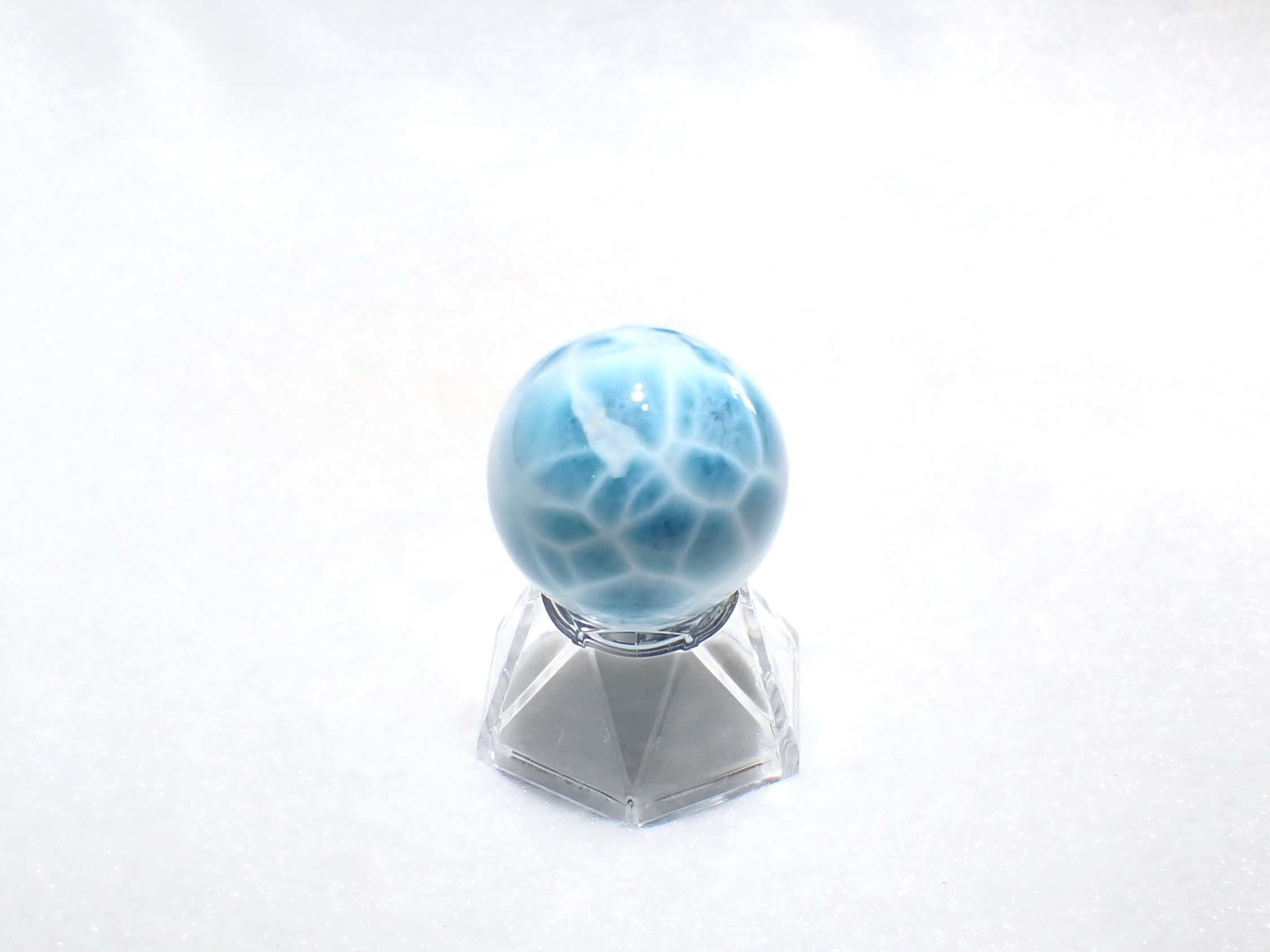 RA0377 ラリマー スフィア（丸玉） 直径：36mm ☆台座付き☆