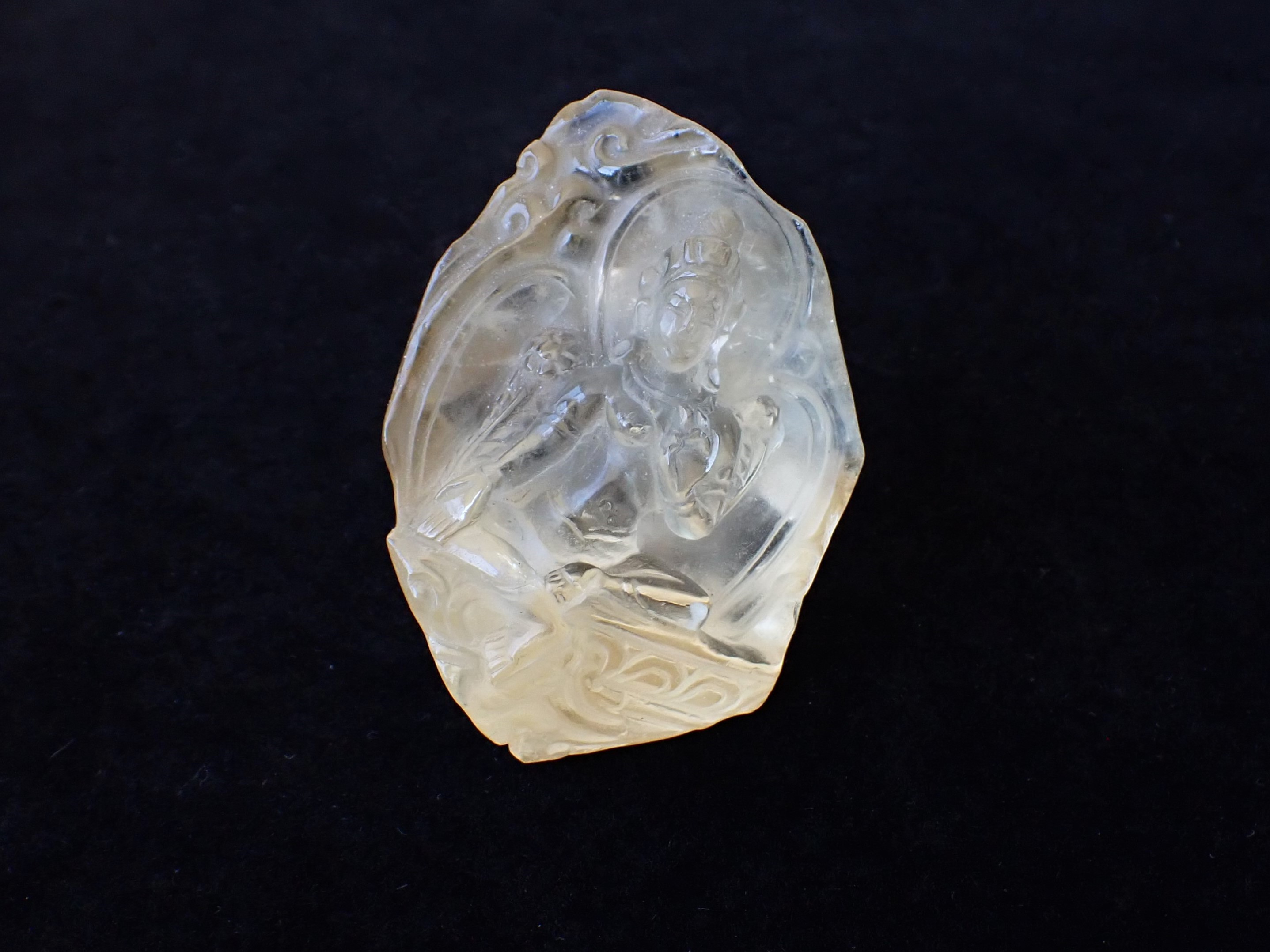CA0406 ガネーシュヒマール ラパ産 シトリン グリーンターラ菩薩