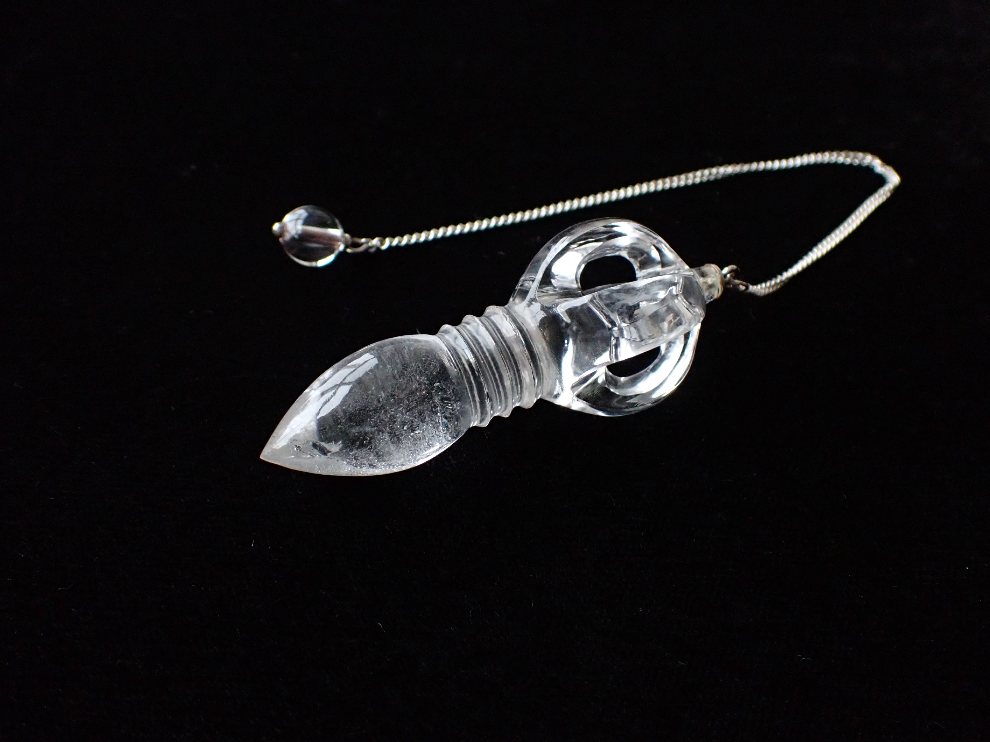 CC0606　ガネーシュヒマール産　ヒマラヤ水晶　ヴァジュラ（金剛杵）　ペンデュラム