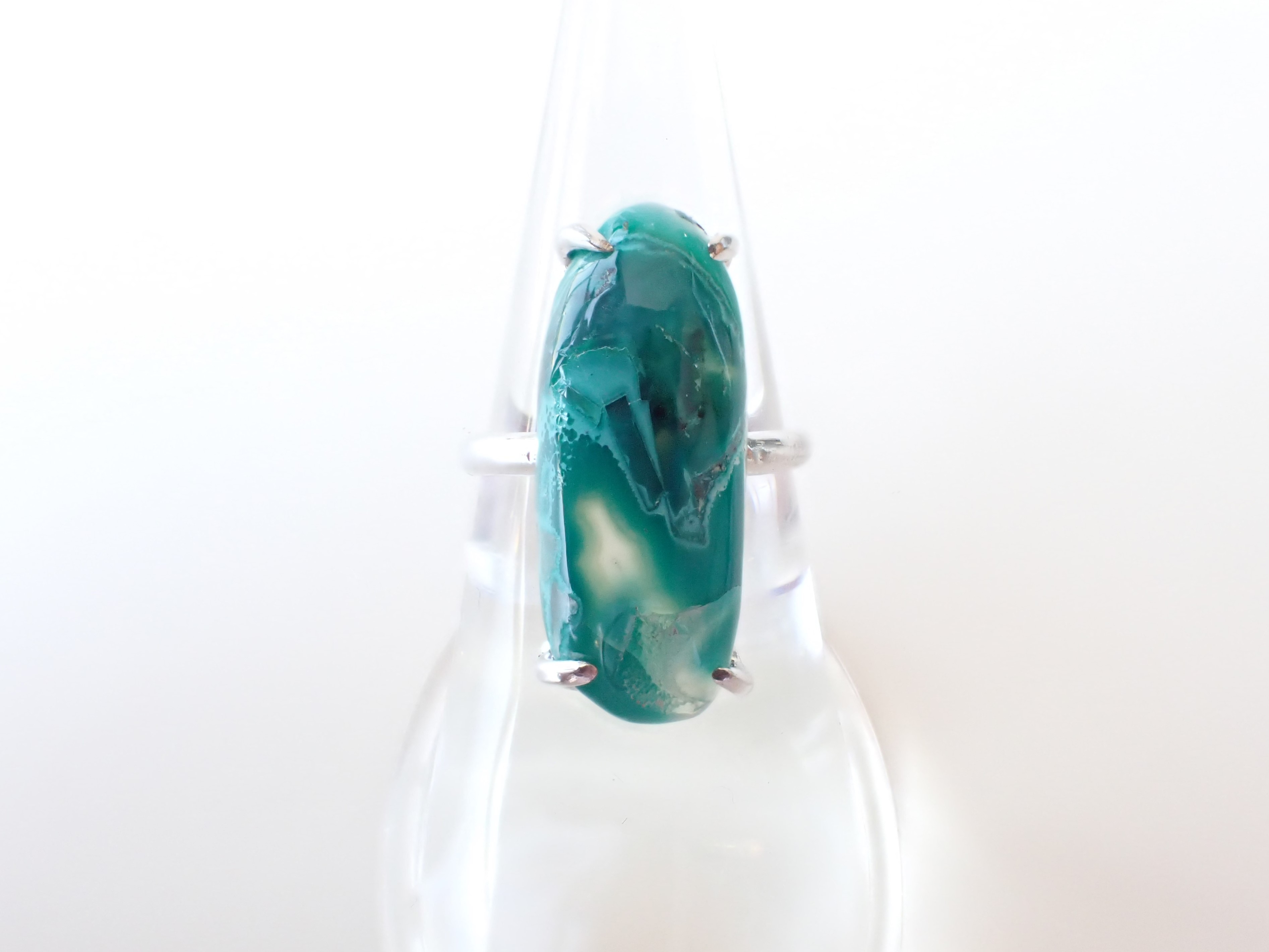 GD0091　ジェムシリカ（クリソコーラ・カルセドニー）　リング