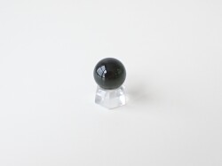 MA0426　【プレミアム】　モルダバイト　スフィア（丸玉）／一部原石肌　直径：１６．８ｍｍ　☆宝石鑑別書付き☆
