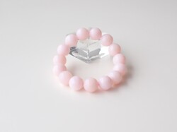 PB0105　ピンクオパール　１４ｍｍ　ブレスレット