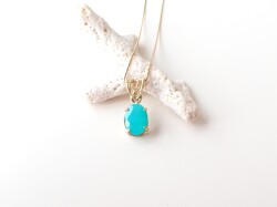 GD0116 ジェムシリカ（クリソコーラ・カルセドニー） K18ペンダント