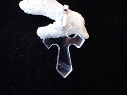 CC0616　ガネーシュヒマール産　ヒマラヤ水晶　ペンダントトップ（クロス）　